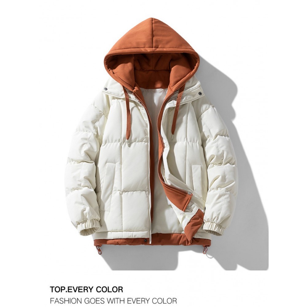 Plus Size – Men’S & Women’S Thickened Winter Hooded Jacket – Loose Fit Mid-Length Coat with Full-Zip Front, Warm Thermal Insulation, Casual Lapel Collar & Pockets – All-Season Outerwear