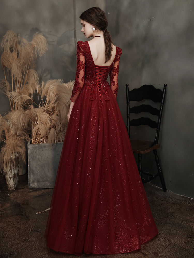 Ladies Temperament Cover Arm Banquet Evening Dress